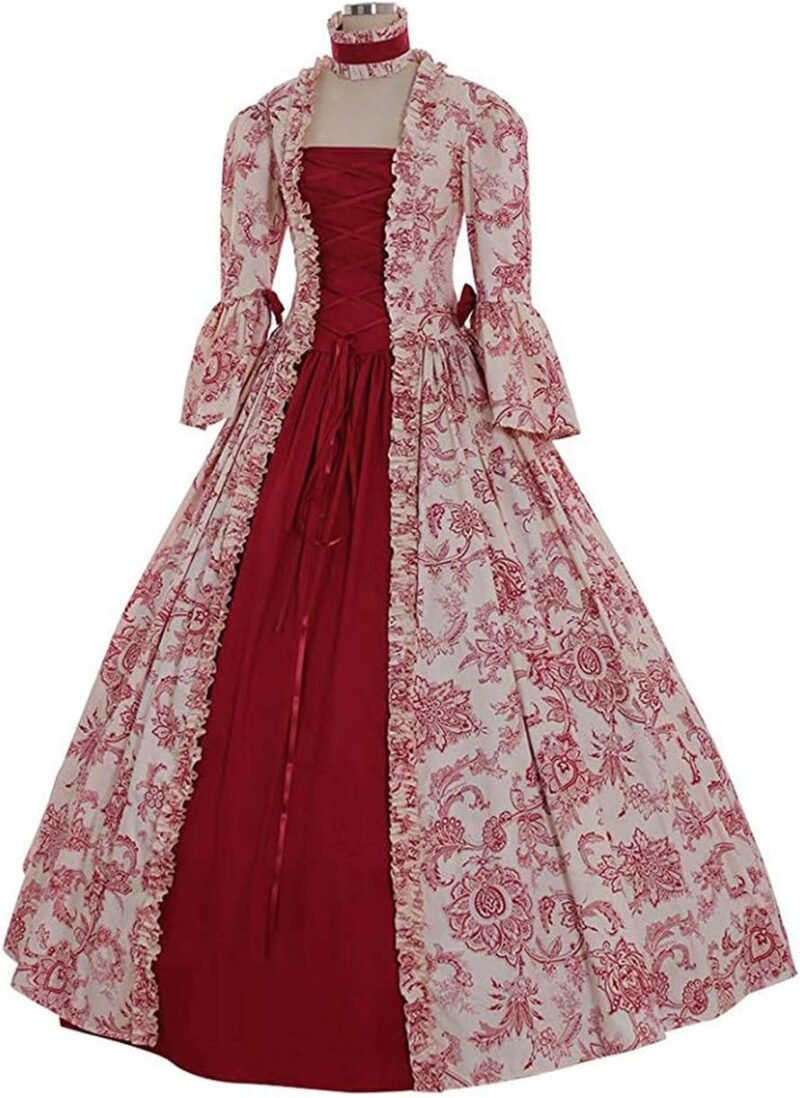 1791's lady Women's Victorian Rococo Dress Temperament Palace Evening Dress Inspiration Maiden Horn Sleeve Costume - Image 2