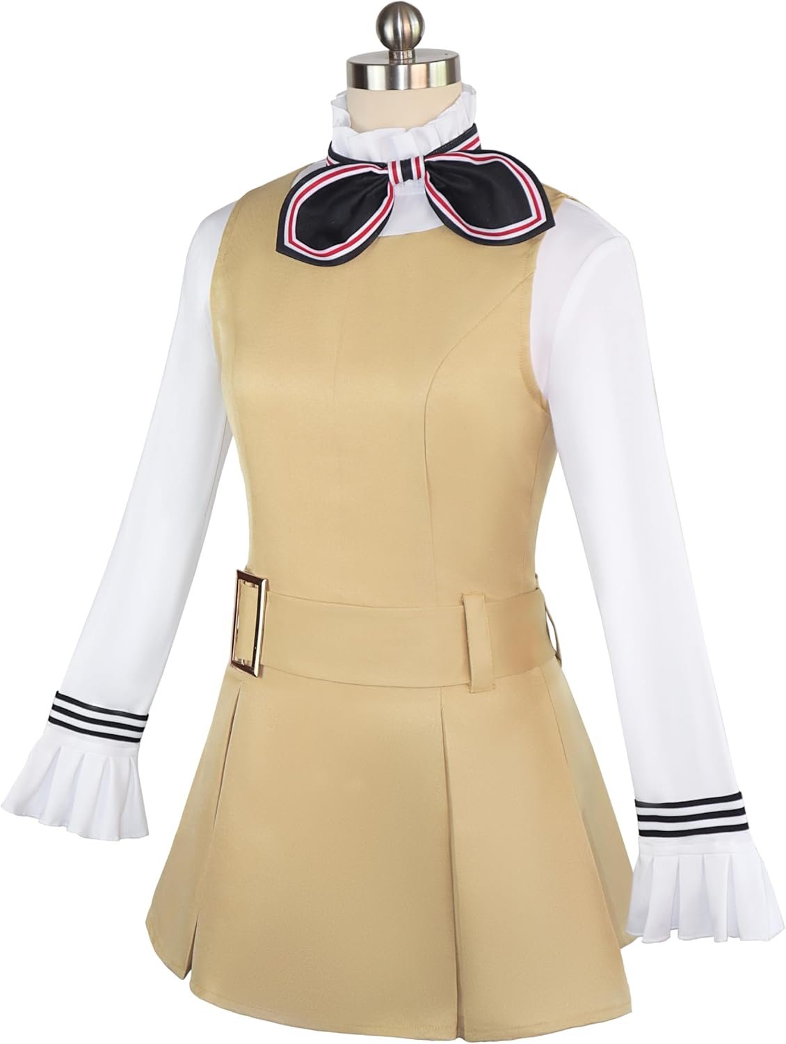 Womens Costume Dress Full Set Halloween Scary Horror Dress with Shirt Belt Tie - Image 3