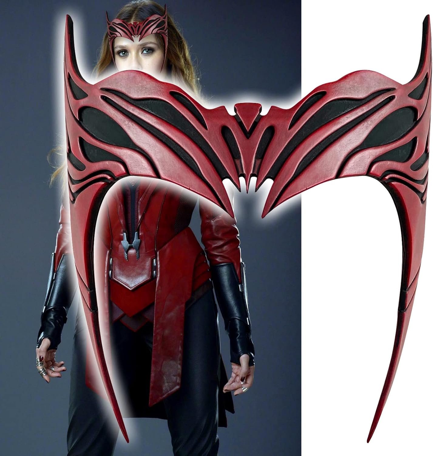 Scarlet Witch Headpiece Crown Cosplay 2021 TV Shows WandaVision Wanda Maximoff Headband Mask Halloween Costume Accessories - Image 3