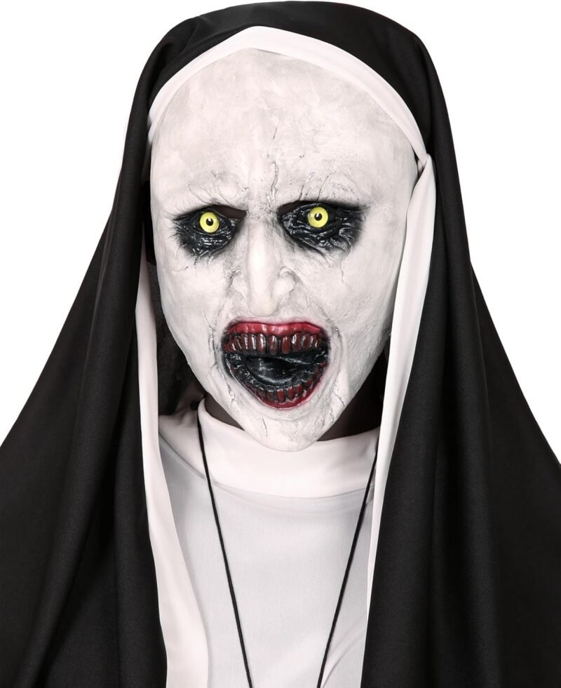 CICOCI Unisex Nun Costume For Men Women With Scary Mask Set Adult Halloween Costume Plus Size - Image 6