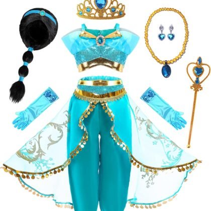 Arabian Princess Fancy Costume for Girls Halloween Dress Up