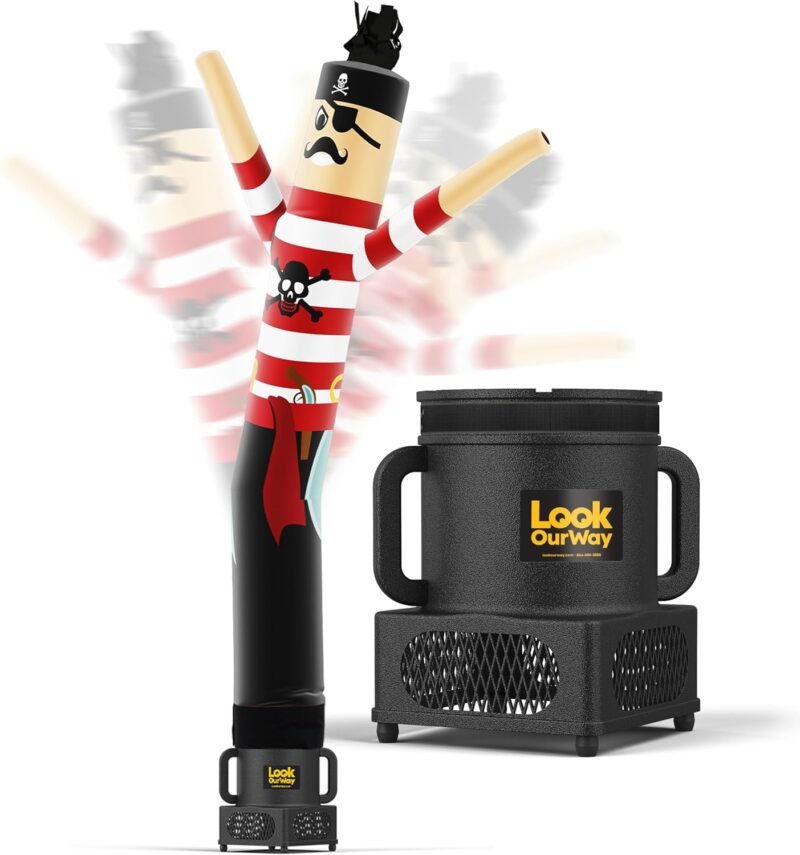 LookOurWay Air Dancers Wacky Waving Inflatable Tube Man - 7ft Tall Inflatable Dancing Man with Weather-Resitant Blower for Business Advertising - Character Themed - Pirate