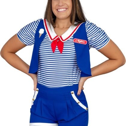 Adult Women's Robin ST TV Show Ahoy Sailor Halloween Costume Cosplay Set