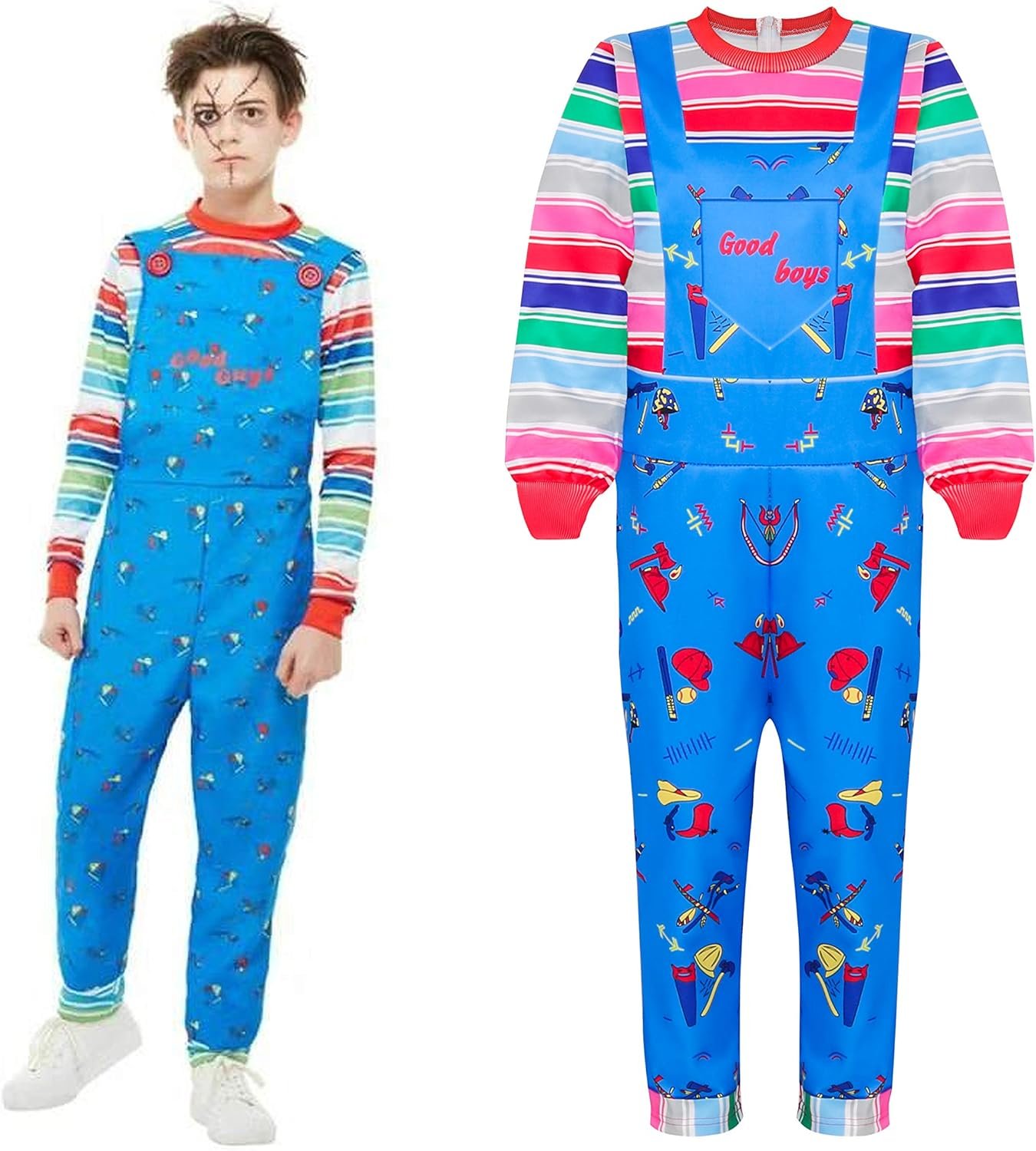 Child Chucky Costume Boys Halloween Outfits Horror Cosplay for 2-8 Years