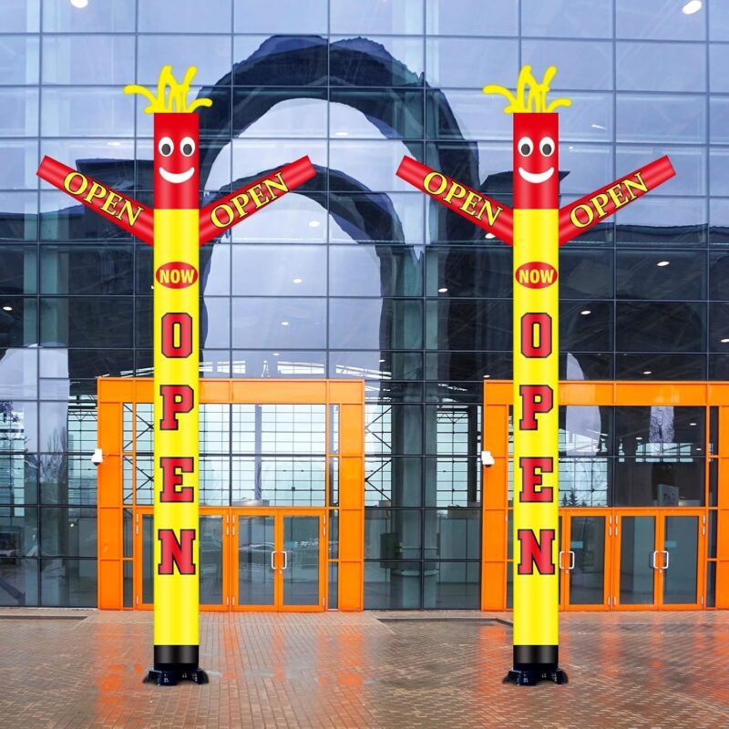 20 ft Now Open Inflatable Tube Man Advertising Giant Inflatable Guy Waving Arm Blow up Man Dancing Puppet Guy for Outdoor Events Business Store, Blower Not Included - Image 3