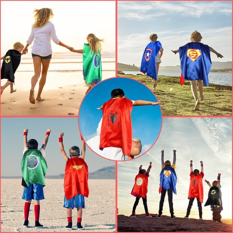 Superhero Capes for Kids,Hero Capes and Masks Fit for 4-12years old boy and girls Dress up and Holiday Costumes. - Image 7
