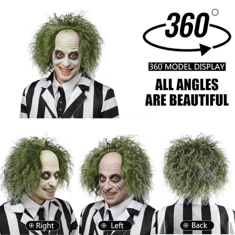 Green Wig Men,Short Curly Wig,Halloween Costumes Wigs For Men - Image 6