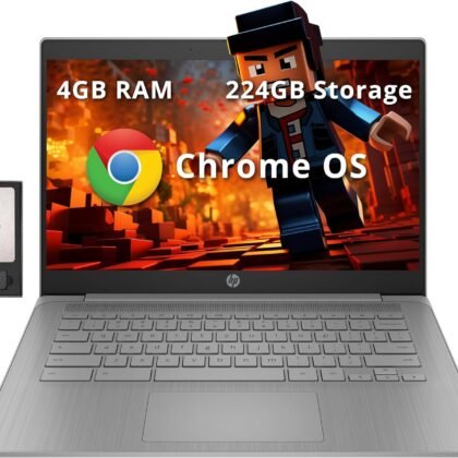HP Chromebook 14" HD Laptop for Business & Students, Intel Celeron N4120, 4GB LPDDR4, 224GB Storage(64GB eMMC+160GB Docking Station), UHD Graphics, Webcam, Long Battery Life, Chrome OS, Modern Gray