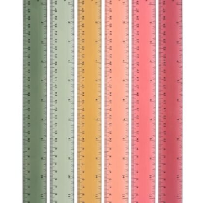 Mr. Pen- Ruler, 12 inch Ruler, 6 Pack, Vintage Colors, Clear Rulers 12 Inch, Rulers for School, Back to School Supplies