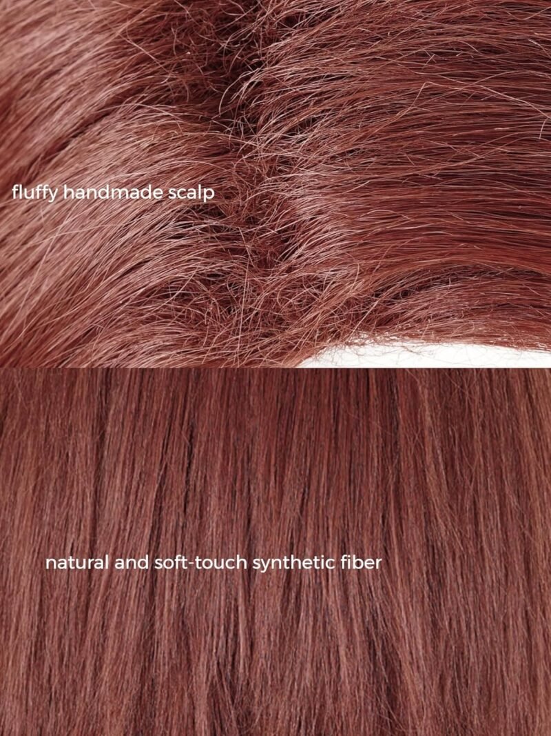 Kids Brown Creepy Doll Killer Costume Wig Red Brown Synthetic Hair for Child Girls Boys Toddler Halloween Party - Image 3