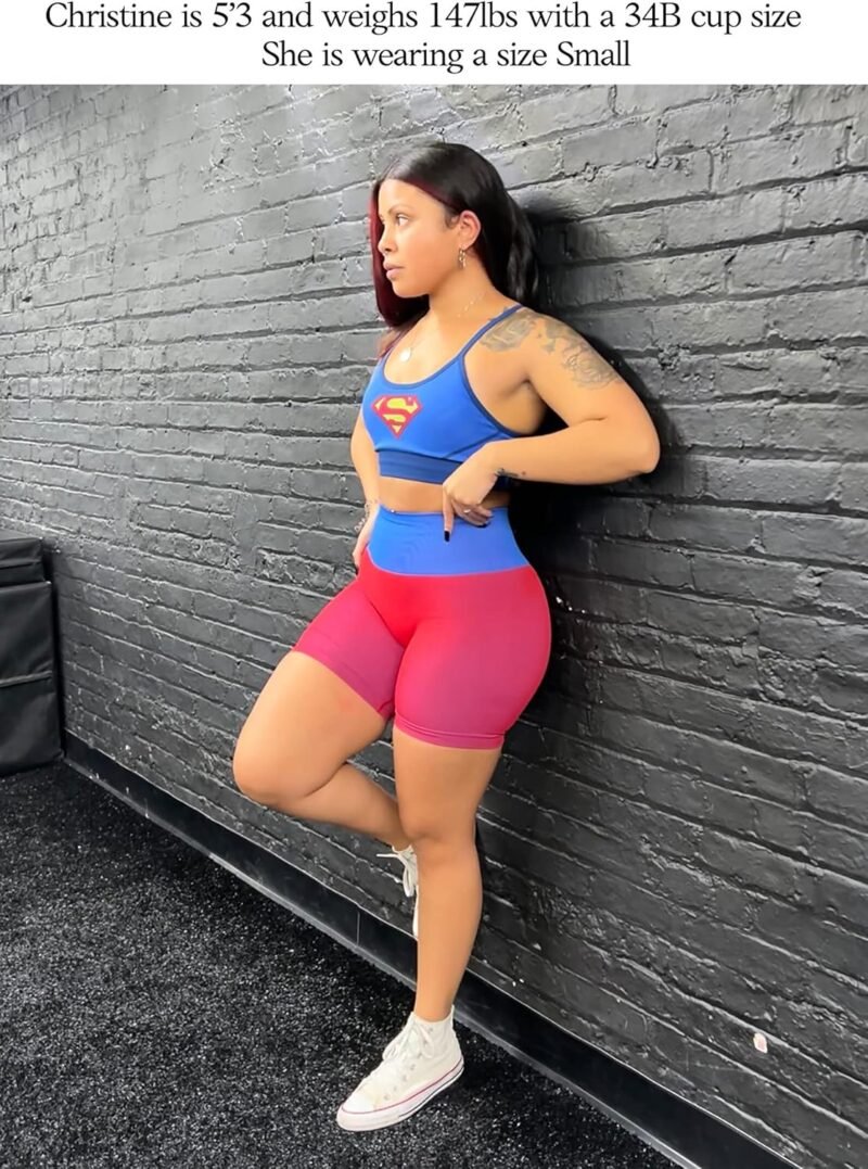 DC Comics Womens Cosplay Active Workout Outfits - Wonder Woman, Batgirl, Harley Quinn, Supergirl - 2 Piece Short Sets - Image 4
