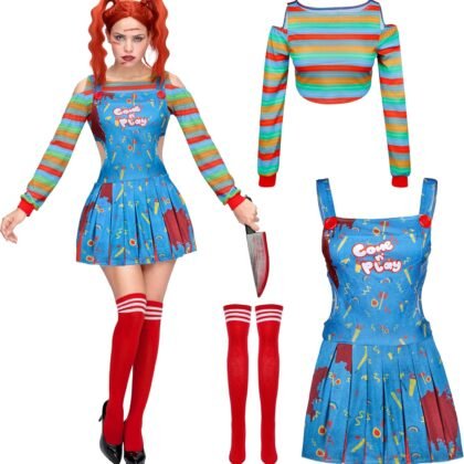 Spooktacular Creations Halloween Killer Doll Costume Women, Adult Creepy Doll Dress, Halloween Costume Women for Cosplay