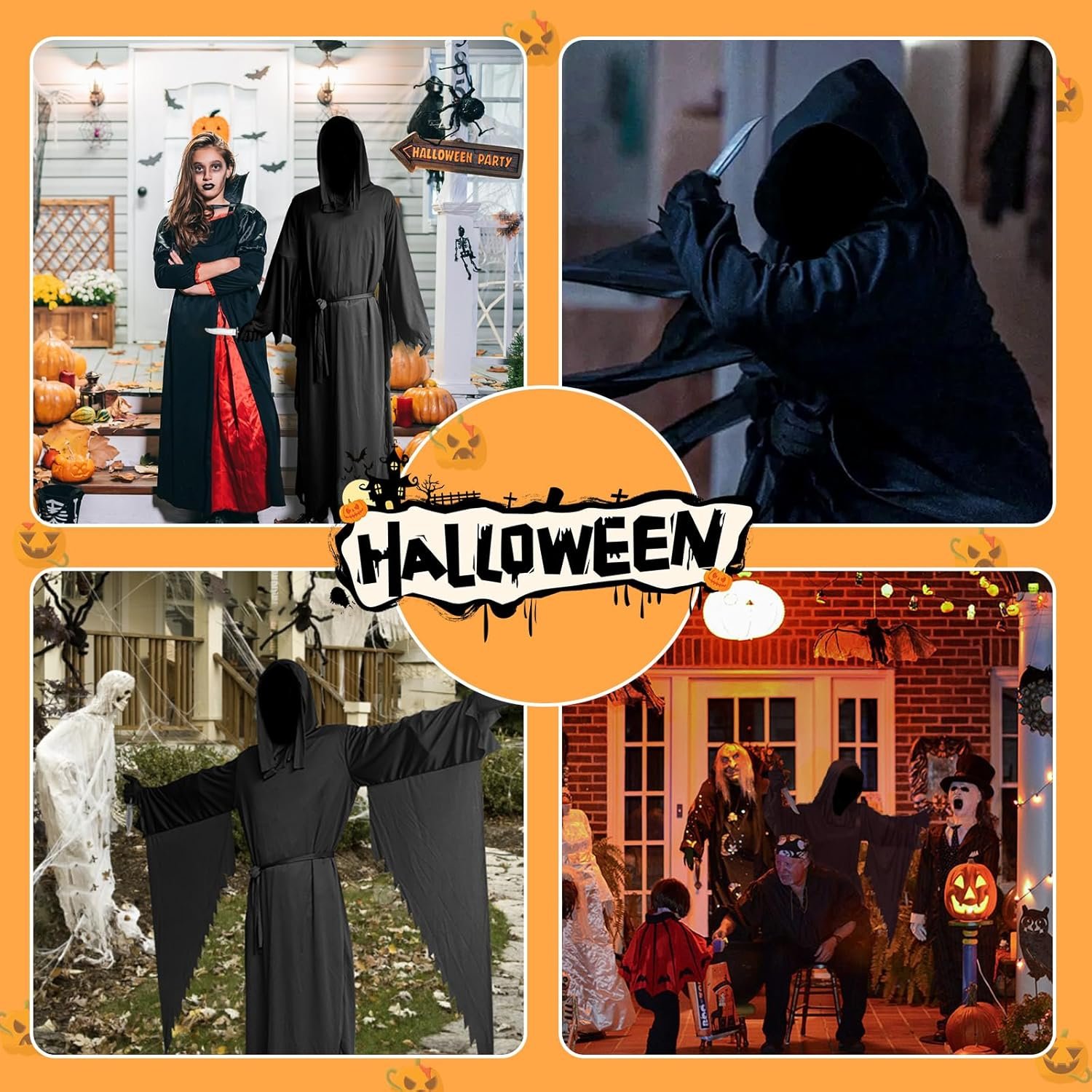 Unisex Halloween Costumes, Hooded Cloak, Cosplay Cloak Horror Robe Costume Halloween Tunic Hooded Robe - Image 5