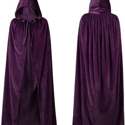 American Trends Unisex Hooded Robe Cloak Adults’ Velvet Lightweight Overcoat Cloak for Halloween Cosplay Costumes