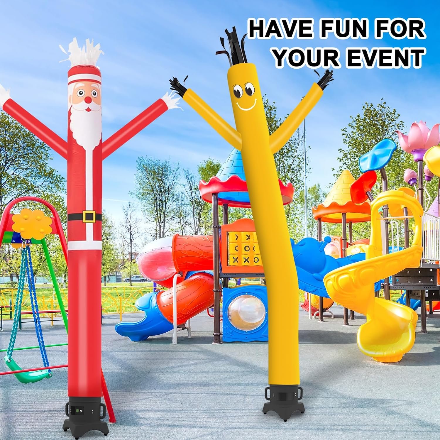MOUNTO 10ft Inflatable Dancer Waving Tube Man Puppet for Store Sign (Santa) - Image 7