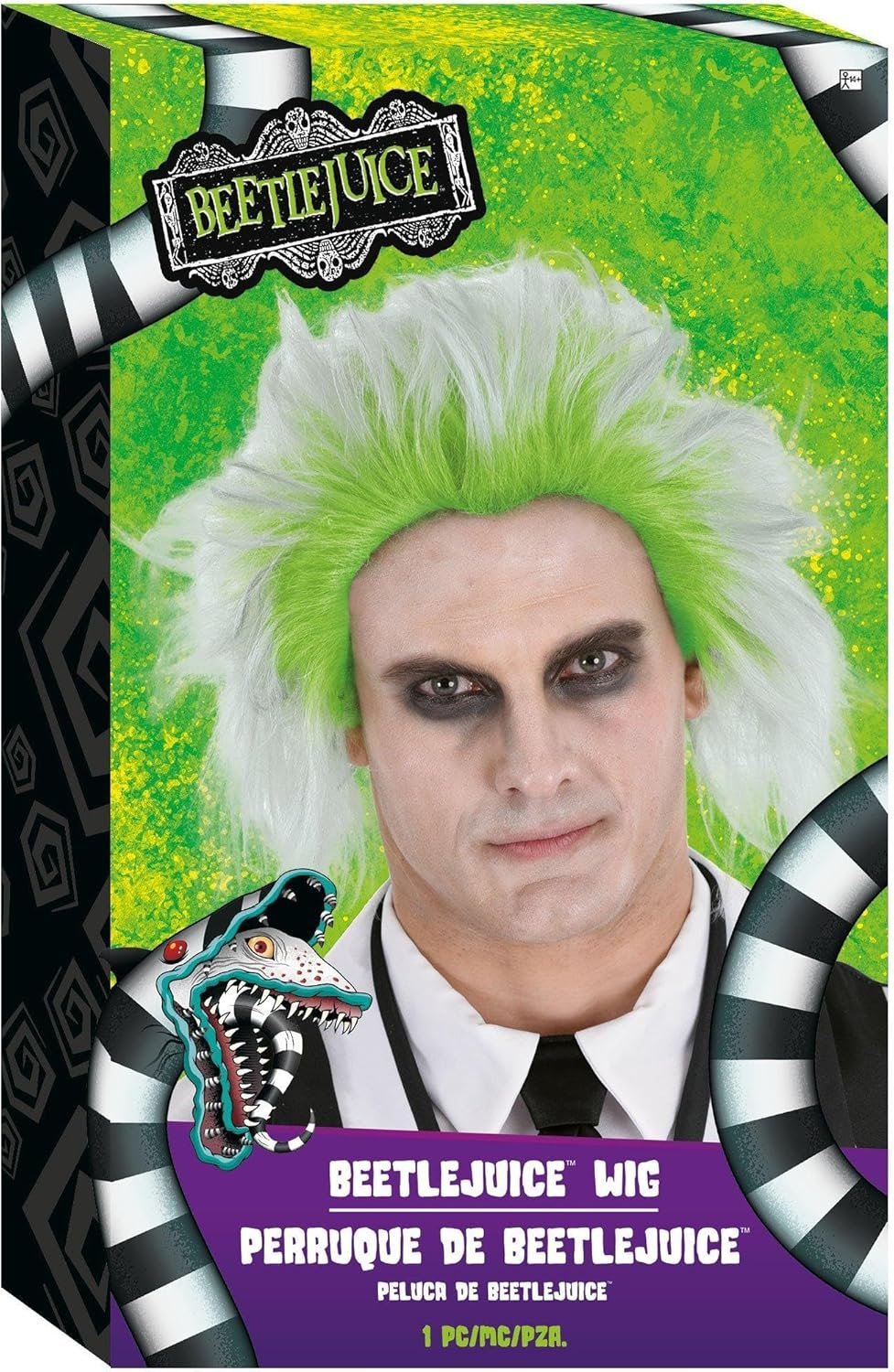 Party City Beetlejuice Wig Costume Accessory for Adults - Costume Includes Wacky Wig with Green & Gray Hair Color - Costumes for Halloween, Birthday Parties, & Themed Events - Image 4