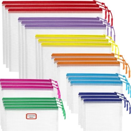 25pcs Mesh Zipper Pouch Bags for Organization and Storage,Toy Storage Bags,Zipper Pouch for Classroom Organization, Storage Bag Suitable for Classroom,Travel and Home