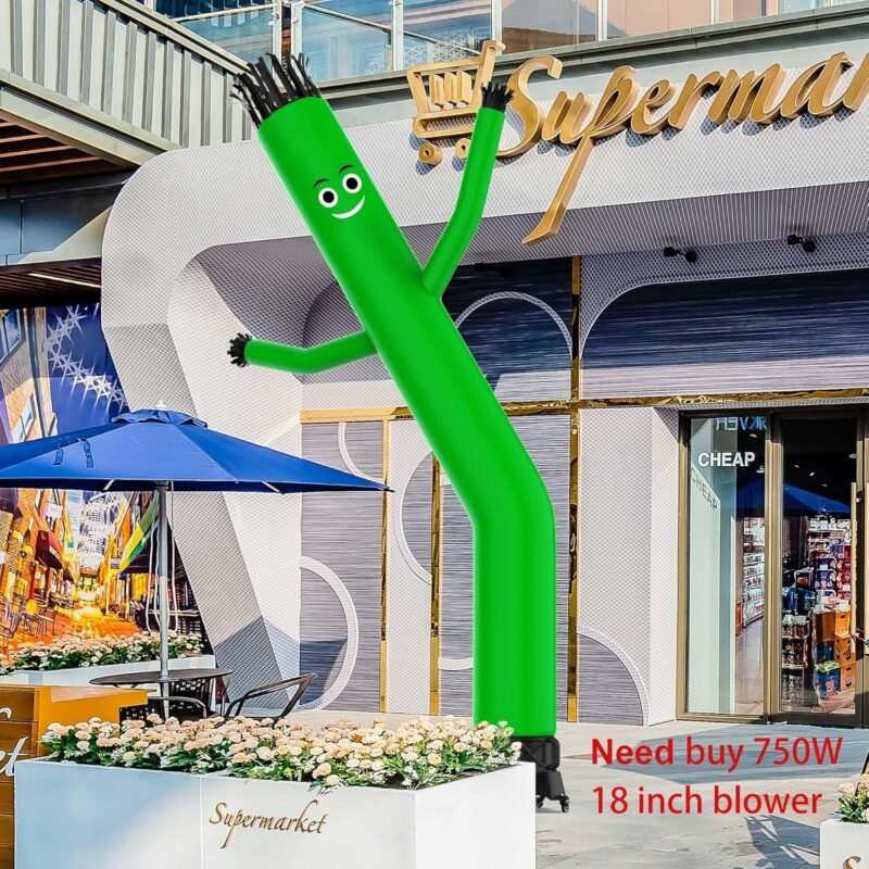 Sky Waving Inflatable Tube Man Only, 20 Feet Tall Wacky Waving Inflatable Tube Guy, Replacement Tube Man for Opening Activities, Green (No Blower) - Image 6