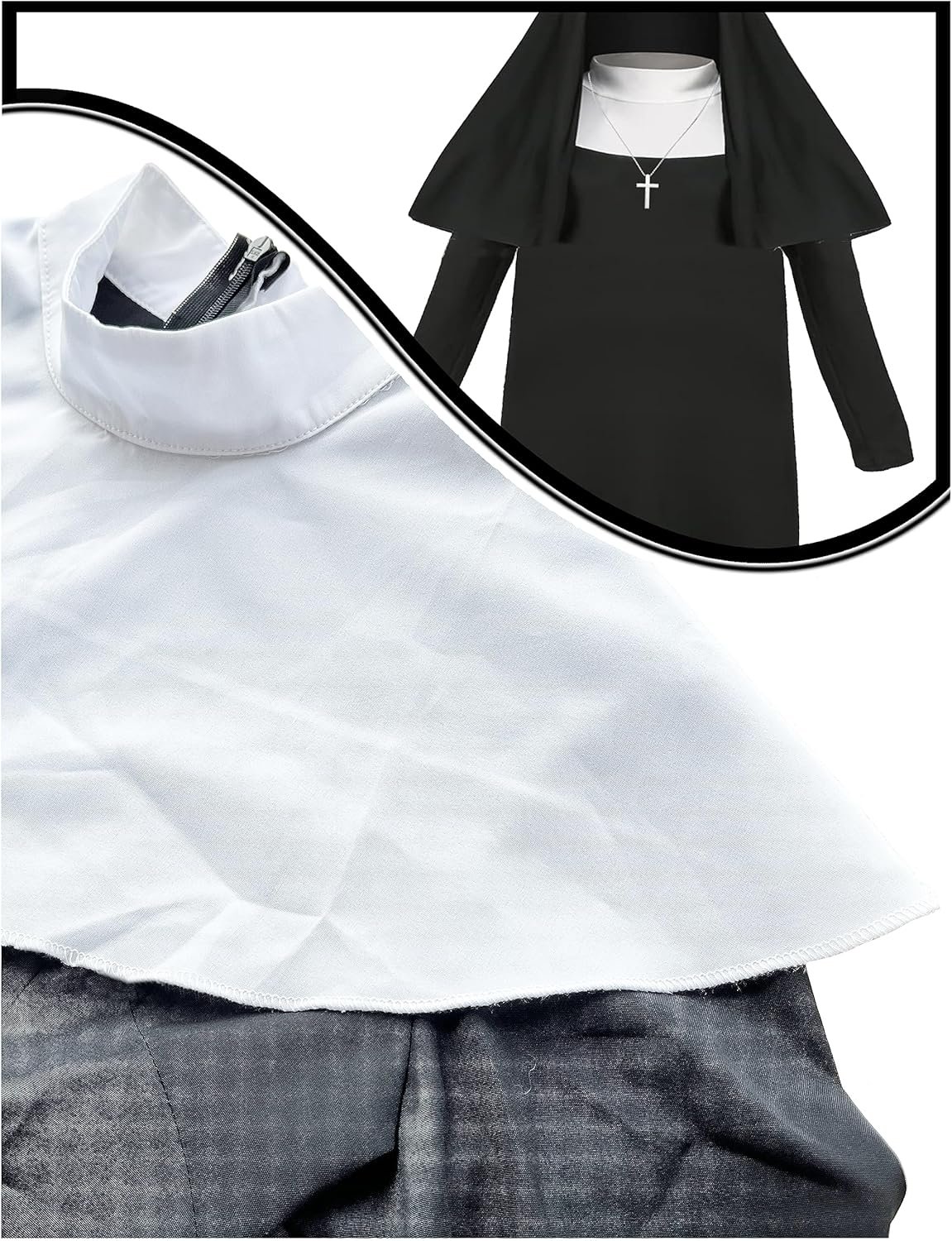 Girls Nun Costume Nun Cosplay Dress Halloween Horror Movies Catholic Sister Costumes Halloween Outfit for Kids - Image 7