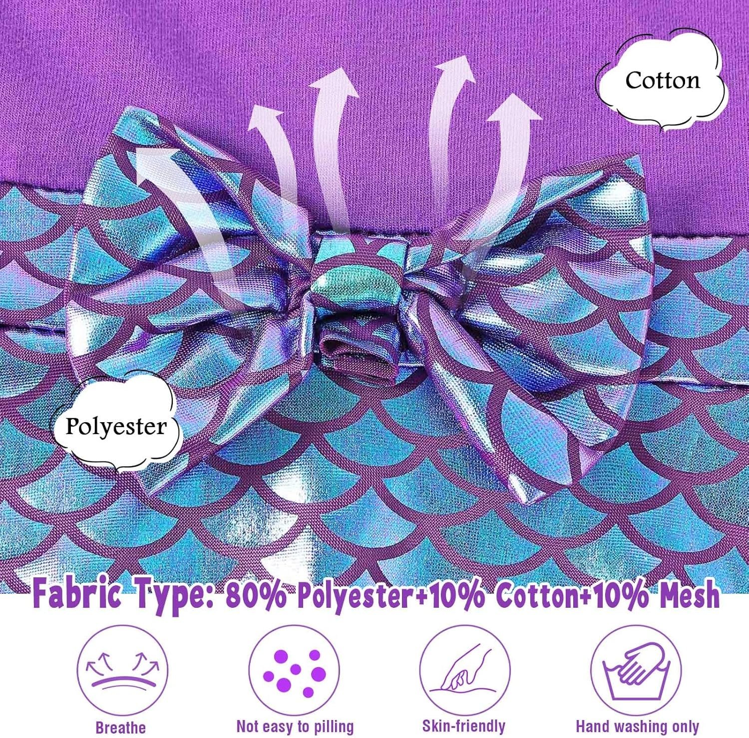 HenzWorld Little Girls Mermaid Princess Dress Toddler Halloween Costume Dress up Pretend Play Christmas Birthday Mermaid Gift - Image 5