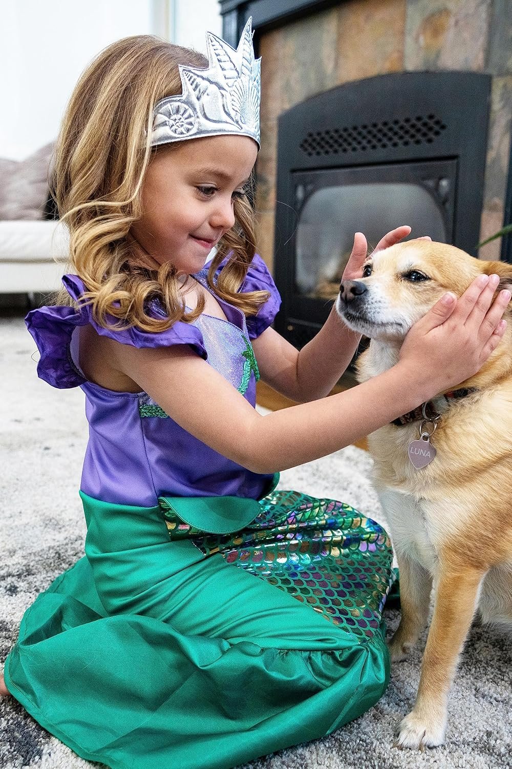 Little Adventures Classic Mermaid Princess Dress Up Costume - Machine Washable Child Pretend Play Dress with No Glitter - Image 4