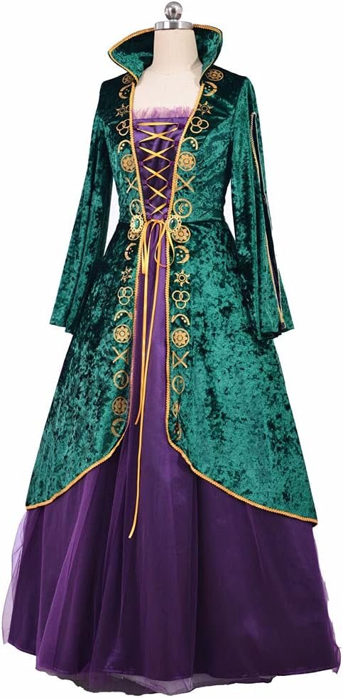 Medieval Witch Sister Cosplay Costume Womens Dress Halloween Costume Robe - Image 2