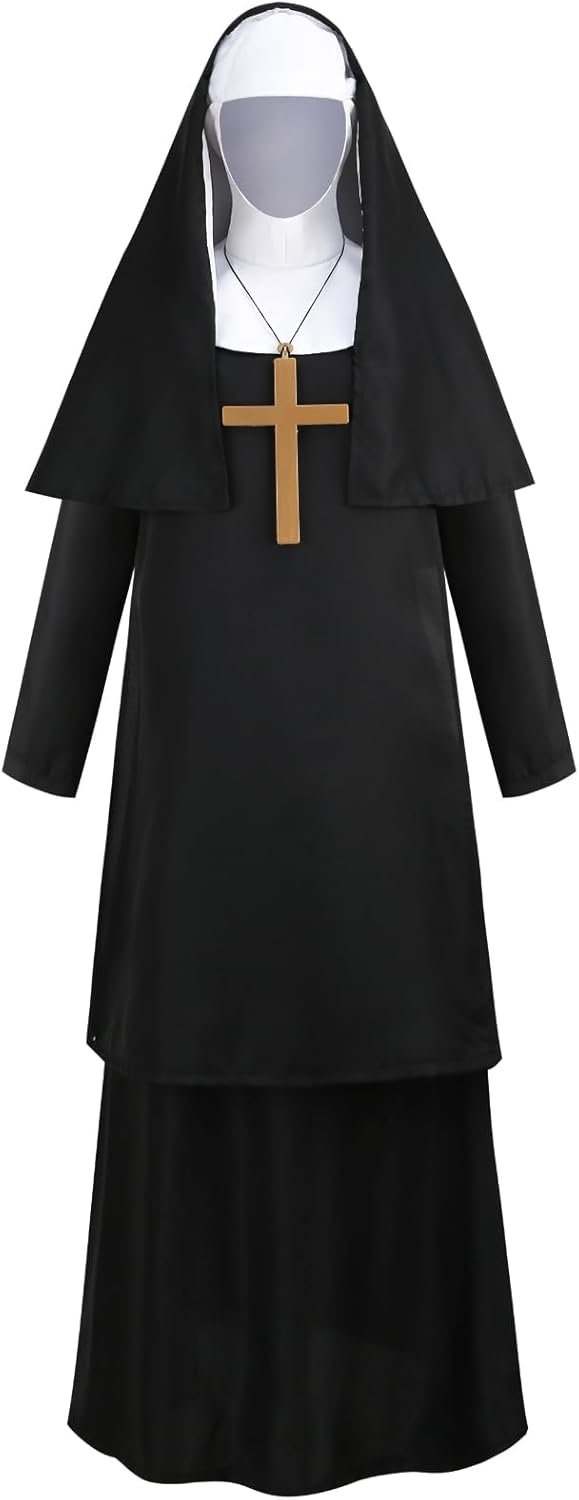 LMYOVE Adult Nun Costume Traditional Professional Nun Dress Halloween Dress up set - Image 2