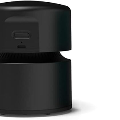 ODISTAR Desktop Vacuum Cleaner,Mini Table dust Sweeper Energy Saving with auto Power-Off Function,High Endurance up to 400 mins,Cordless&360º Rotatable Design for Keyboard/Home/Office (Black)