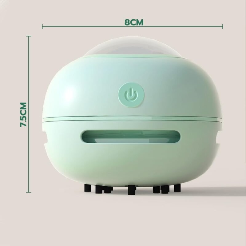 ODISTAR Desktop Vacuum Cleaner, Mini Table Dust Sweeper Energy Saving,High Endurance up to 400 mins,360º Rotatable Design for Keyboard/Home/School/Office(Green) - Image 6