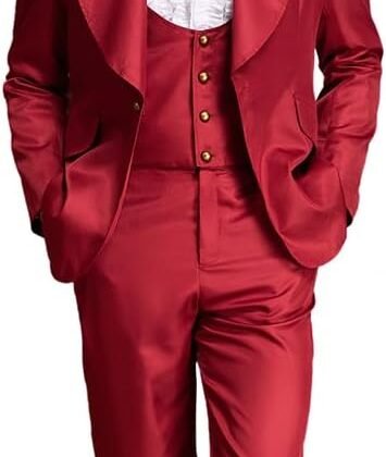 Poboola Betelgeuse Costume Red Suit Mens Wedding Weird Outfit Halloween Couple Costumes Horror Funny Beetle Movie Cosplay