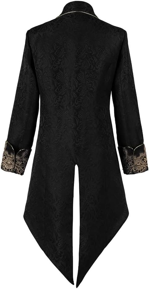 Crubelon Men Steampunk Medieval Jacket Gothic Victorian Frock Coat Uniform - Image 2