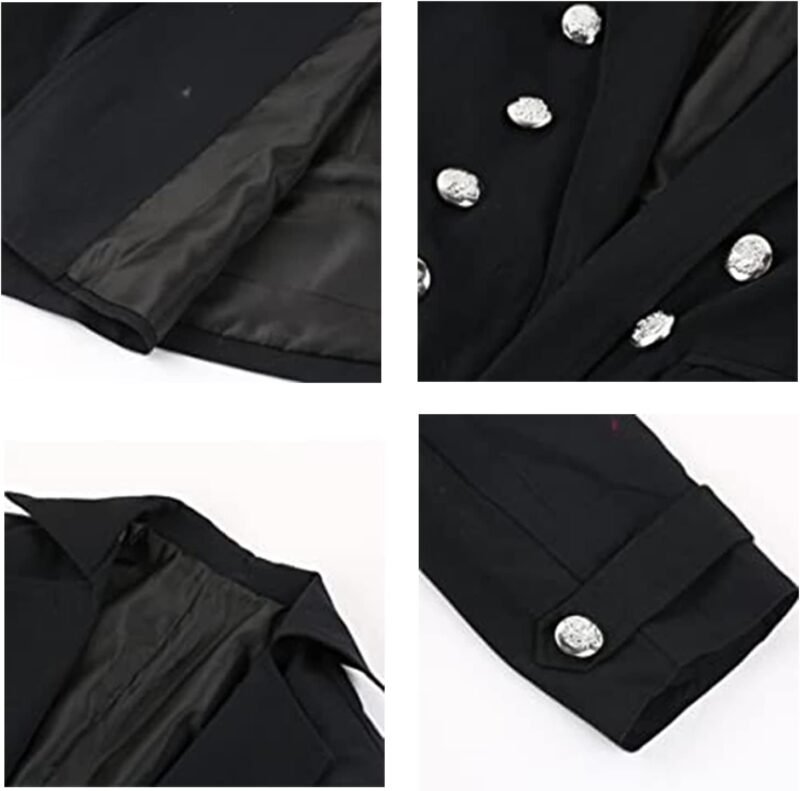 BITSEACOCO Mens Vintage Victorian Steampunk Jacket, Gothic Renaissance Medieval Frock Coat Cosplay Halloween Costume Tailcoat - Image 4