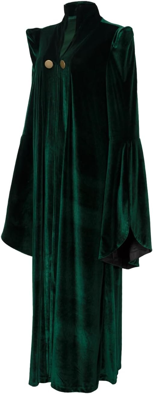 Womens Professor Costume Witch Halloween Cosplay Robe Wizard Cloak Witch Hat - Image 3