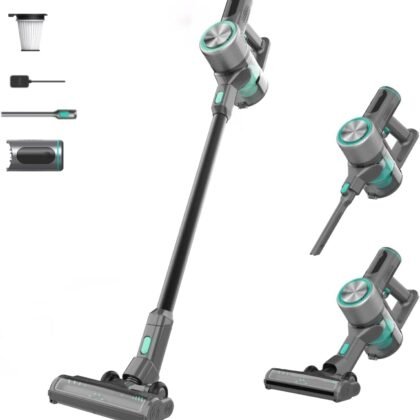 Wyze Cordless Vacuum S with 20Kpa Powerful Suction, Lightweight Stick with HEPA Filter, 300W Powerful Brushless Motor, 40mins Runtime for Home Hard Floor Carpet Pet Hair