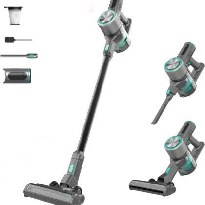 Wyze Cordless Vacuum Cleaner with 20000Pa Powerful Suction, Lightweight Stick with HEPA Filter, 300W Powerful Brushless Motor, 40mins Runtime in Eco Mode, for Home Hard Floor Carpet Pet Hair