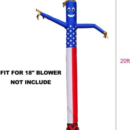 20ft Advertising Inflatable Tube Men Blow Up Giant Waving Arm Fly Puppet Christmas Halloween Decorative Signs for Business Store Party (No Blower)