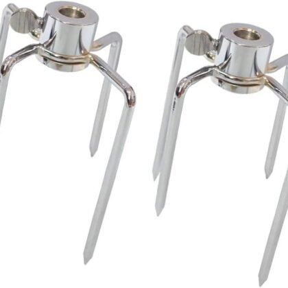2 Pack Stainless Steel 304 Universal Grill Rotisserie Meat Forks Set - Fits 1/2-Inch and 3/8-Inch Hexagon & 3/8-Inch and 5/16-Inch Square & 1/2-Inch Round Spit Rods