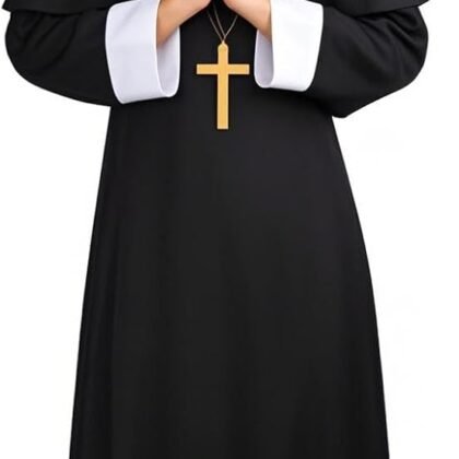 LMYOVE Adult Nun Costume Traditional Professional Nun Dress Halloween Dress up set