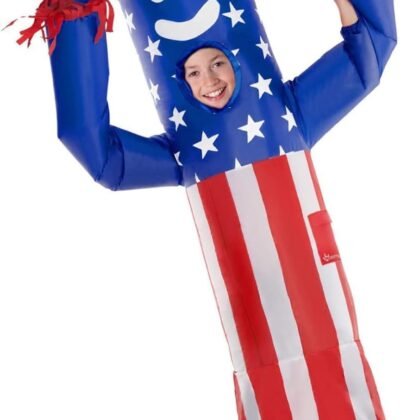 Morph Wacky Waving Kids Inflatable Tube Guy, 4th of July Costume, Kids Inflatable Costume