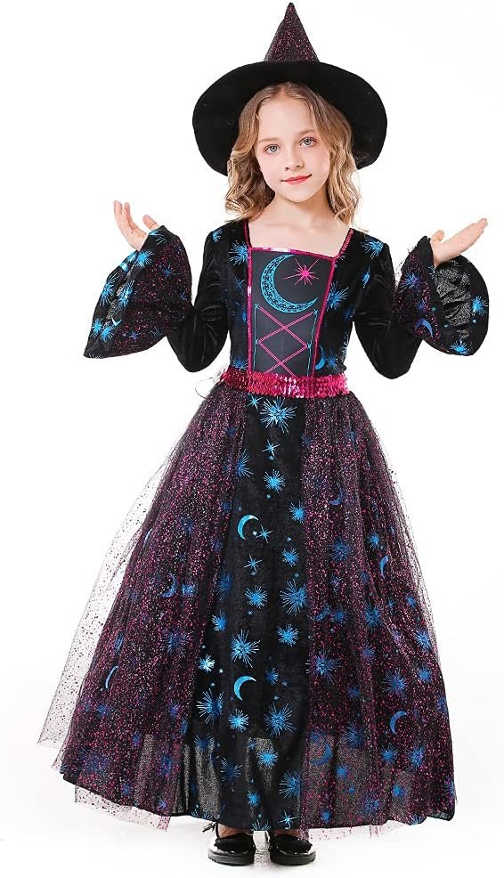 Seasons Girls Light Up Deluxe Moonlight Witch Costume (M(8-10)) - Image 3