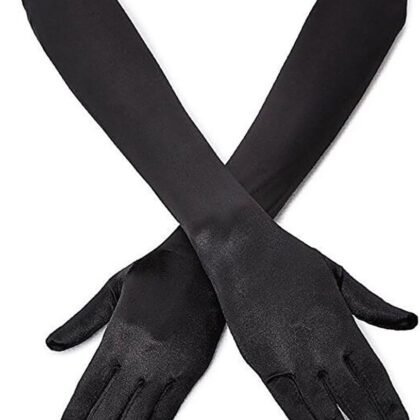 Long Opera Party Gloves for Women 1920s 20s Satin Gloves Costumes Elbow Length Bridal Evening Dress, 21.6 inches
