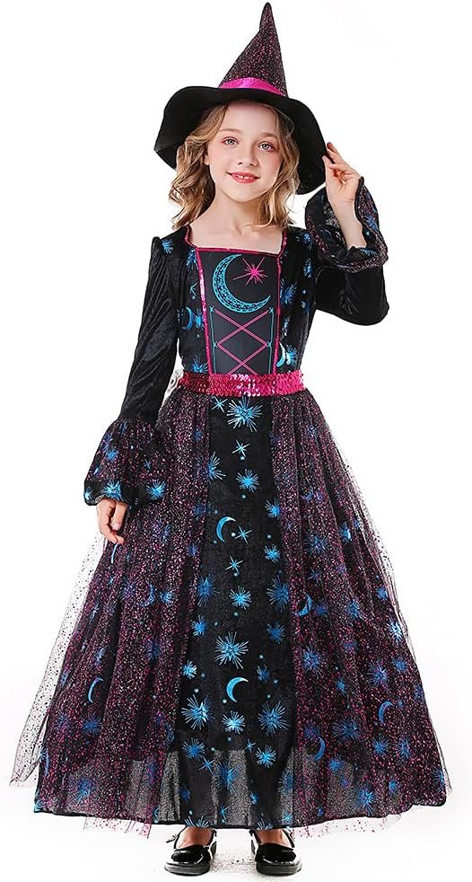Seasons Girls Light Up Deluxe Moonlight Witch Costume (M(8-10)) - Image 2