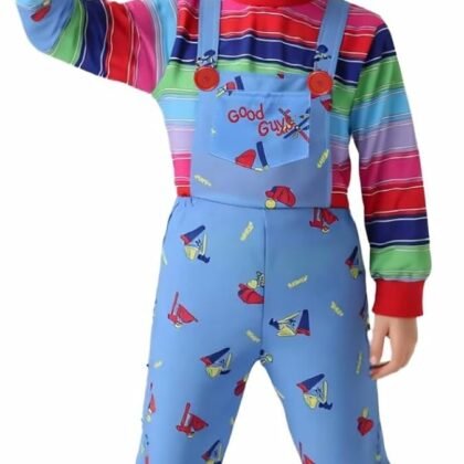 Chucky Costume For Kids,Boys And Girl Jumpsuit Includes Tattoo Scars And Toy Knife Childrens Hollween Costumes