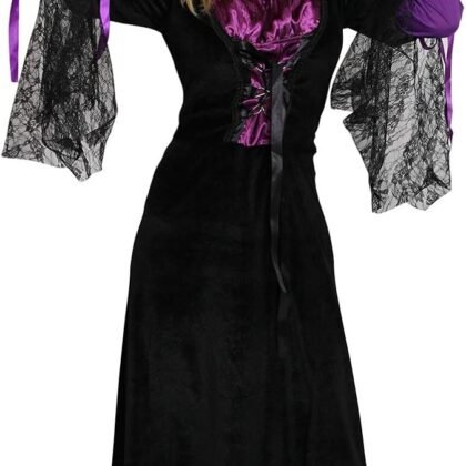 Women's Wicked Witch Costumes Halloween Wizard Cosplay Dress