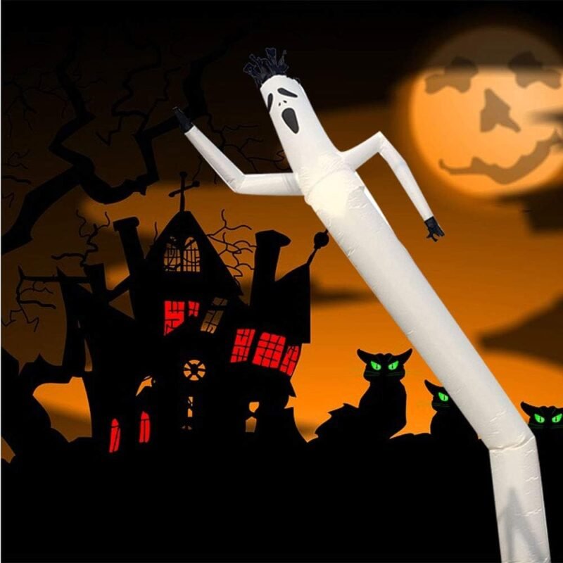 20ft Advertising Inflatable Ghost Tube Man Blow Up Giant Waving Arm Fly Puppet Halloween Decorative Signs for Business Store Party Club-Designed for (18" Blower-Not Include) - Image 5