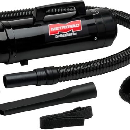 METROVAC CHV-B6 Deluxe Cordless Hand Vac – Powerful, Portable, (2) Rechargeable 250W DC Motor Vacuum Cleaner for Home, Auto Shop, and Pet Hair – Premium Handheld Vacuum with HEPA Filtration - Black