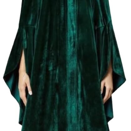 Womens Professor Costume Witch Halloween Cosplay Robe Wizard Cloak Witch Hat