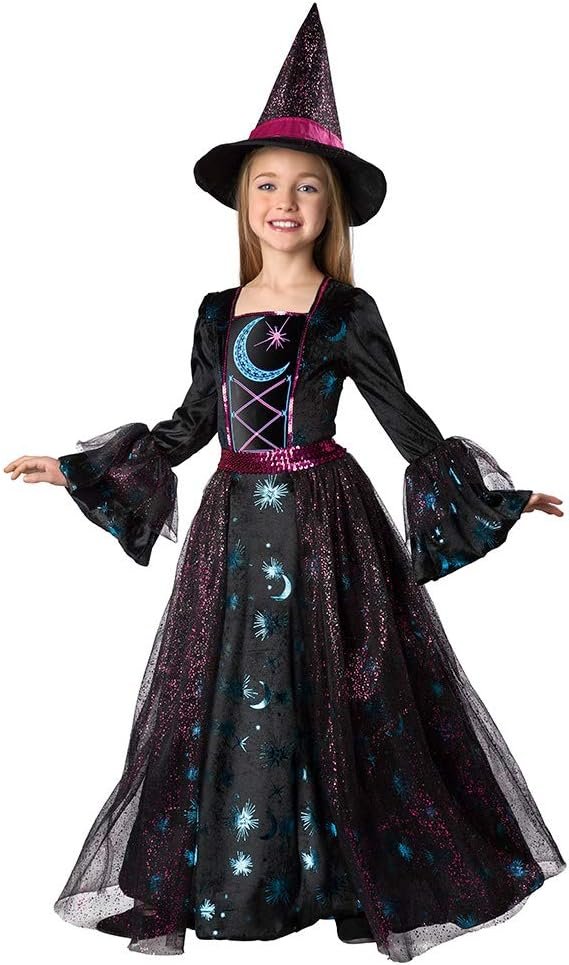 Seasons Girls Light Up Deluxe Moonlight Witch Costume (M(8-10))