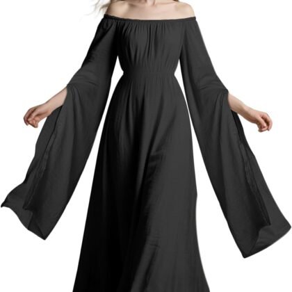 L'VOW Women Victorian Dresses Renaissance Dress Medieval Costume for Celtic Fairy Witch Wedding