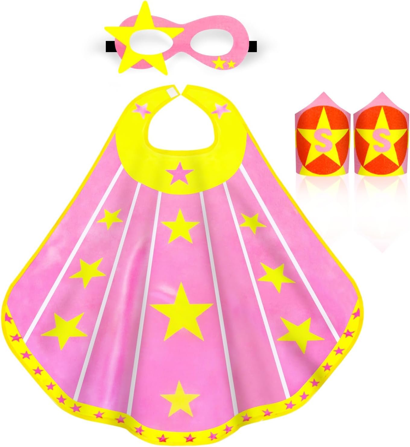 iROLEWIN Superhero-Capes for Kids Super Hero Costumes Girls-Boys Toddler Dress Up Clothes as Party-Toys Gifts Mask Bracelet